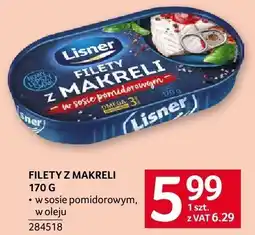Selgros Filety z makreli w sosie pomidorowym, w oleju 170g Lisner oferta