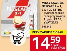 Selgros Miksy kawowe NESCAFÉ 2 w 1, 3 w 1 20 sztuk oferta