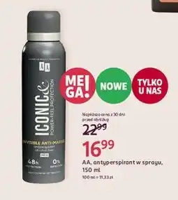 Rossmann Antyperspirant invisible Aa Iconic & Power-Feel Protection oferta