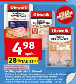 Auchan Kiełbasa szynkowa wieprzowa Olewnik oferta