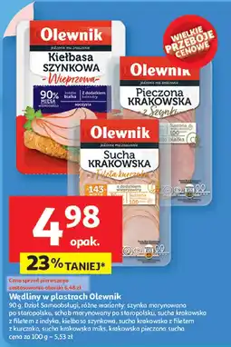 Auchan Wędliny w plastrach różne rodzaje Olewnik oferta