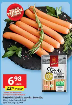 Auchan Parówki Stówki z szynki Sokołów oferta