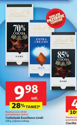 Auchan Czekolada Excellence Lindt 70% Cocoa Dark oferta