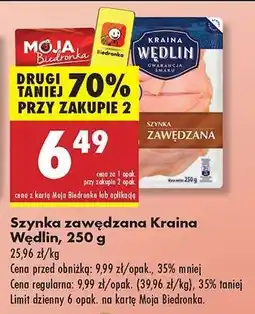 Biedronka Szynka wędzona Kraina Wędlin, 250 g oferta