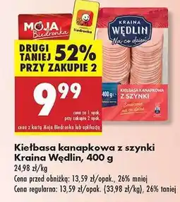 Biedronka Kiełbasa kanapkowa z szynki Kraina Wędlin, 400 g oferta