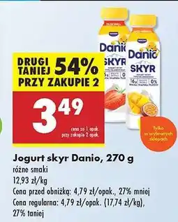 Biedronka Jogurt skyr Danio, 270 g oferta