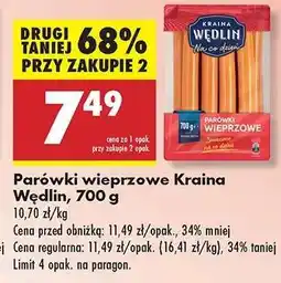 Biedronka Parówki wieprzowe Kraina Wędlin 700 g oferta