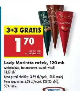 Biedronka Lody Marletto rożek 120 ml oferta