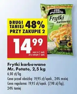 Biedronka Frytki karbowane Mr. Potato 2,5 kg oferta