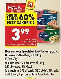 Biedronka Konserwa Tyrolska lub Turystyczna Kraina Wędlin, 300 g oferta