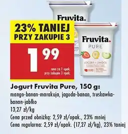 Biedronka Jogurt Fruvita Pure 150 g oferta