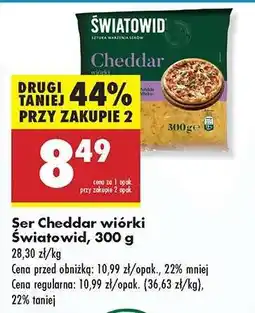Biedronka Şer Cheddar wiórki Światowid 300 g oferta