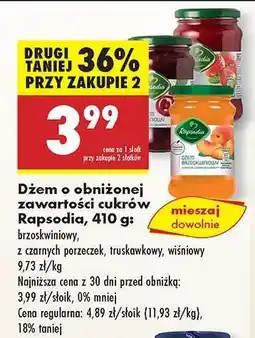 Biedronka Dżem o obniżonej zawartości cukrów Rapsodia 410 g oferta