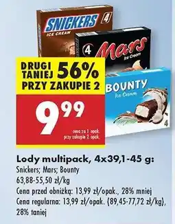 Biedronka Lody multipack, 4x39,1-45 g oferta