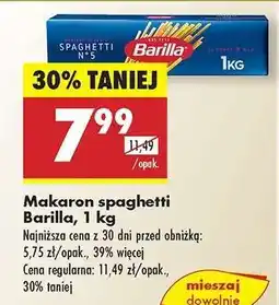 Biedronka Makaron spaghetti Barilla 1 kg oferta