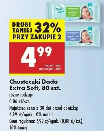 Biedronka Chusteczki Dada Extra Soft 80 szt oferta