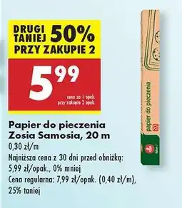 Biedronka Papier do pieczenia Zosia Samosia , 20 m oferta