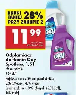 Biedronka Odplamiacz do tkanin Oxy Spotless, 1,5 l oferta