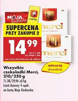 Biedronka WSZYSTKIE CZEKOLADKI MERCI, 210-250 G oferta