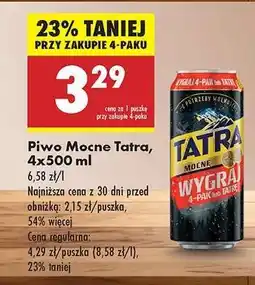 Biedronka Piwo Mocne Tatra, 4x500 ml oferta