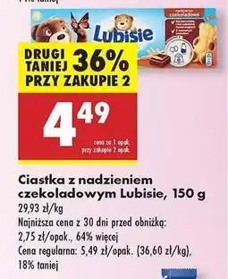 Biedronka Ciastka z nadzieniem czekoladowym Lubisie, 150 g oferta