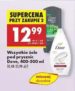 Biedronka Wszystkie żele pod prysznic Dove, 400-500 ml oferta