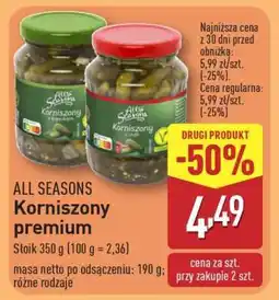 ALDI ALL SEASONS Korniszony premium oferta