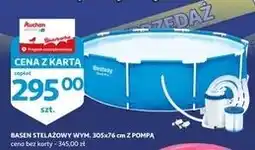 Auchan Basen rozporowy na stelażu wym. 305 x 76 cm Bestway oferta