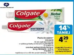 Carrefour Pasta do zębów Colgate Whitening oferta