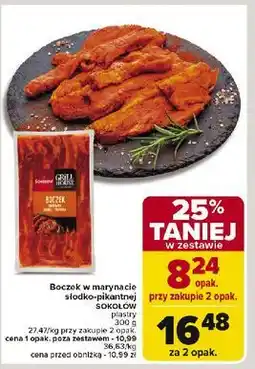Carrefour Boczek grillowy w marynacie słodko-pikantnej Sokołów Grill House oferta