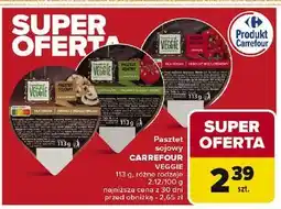 Carrefour Pasztet sojowy z papryką Carrefour Veggie oferta