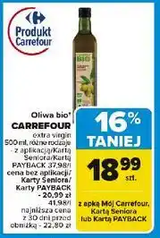 Carrefour Oliwa z oliwek pierwszego tłoczenia Carrefour Bio oferta