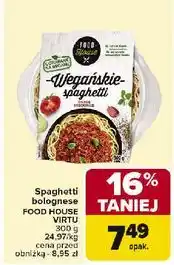 Carrefour Wegańskie spagetti z sosem bolognese Food House oferta