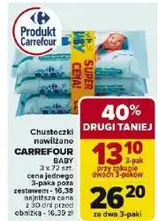 Carrefour Chusteczki nawilżane z lanliną i alantoniną Carrefour Baby oferta