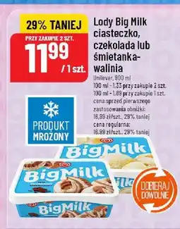 Polomarket Lody Big Milk ciasteczko, czekolada lub śmietanka-wanilia oferta