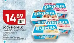 Chata Polska Lody Big Milk, wybrane rodzaje Algida oferta