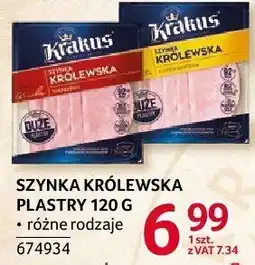 Selgros Szynka królewska plastry Krakus oferta