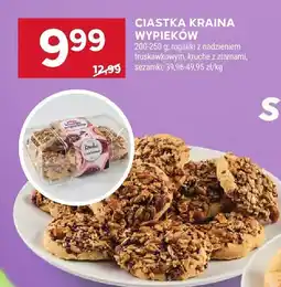 Ciastka kraina wypieków rogalik z nadzieniem truskawkowym, kruche z ziarnami, sezamki Stokrotka