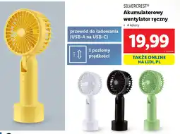 Lidl Silvercrest akumulatorowy wentylator ręczny oferta