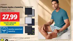 Lidl Livergy piżama męska z bawełny oferta