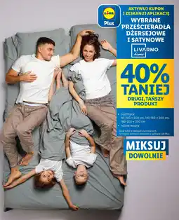 Lidl Wybrane prześcieradła dżersejowe i satynowe Livarno oferta