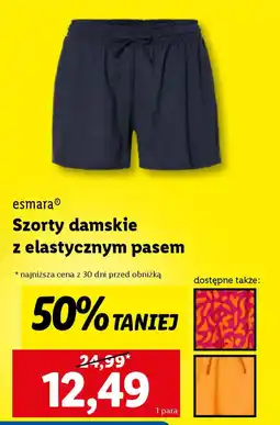 Lidl Esmara szorty damskie z elastycznym pasem oferta