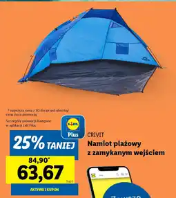 Lidl Crivit namiot plażowy z zamykanym wejściem oferta