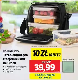 Lidl Livarno home torba chłodząca z pojemnikami na lunch oferta