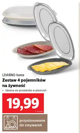Lidl Livarno home zestaw 4 pojemników na żywność oferta