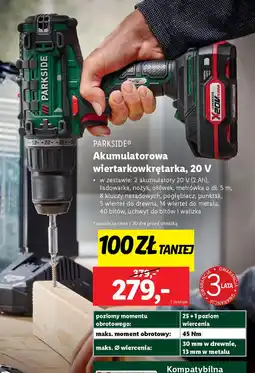 Lidl Parkside akumulatorowa wiertarkowkrętarka oferta