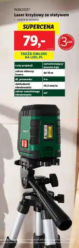 Lidl Parkside laser krzyżowy ze statywem oferta
