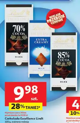 Auchan Czekolada mleczna extra creamy Lindt Excellence oferta