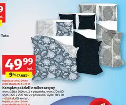 Auchan Pościel z mikrowłókna satynowego: 2x poduszka 70 x 80 cm + kołdra 220 200 oferta