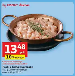 Auchan Paski fileta z piersi kurczaka oferta
